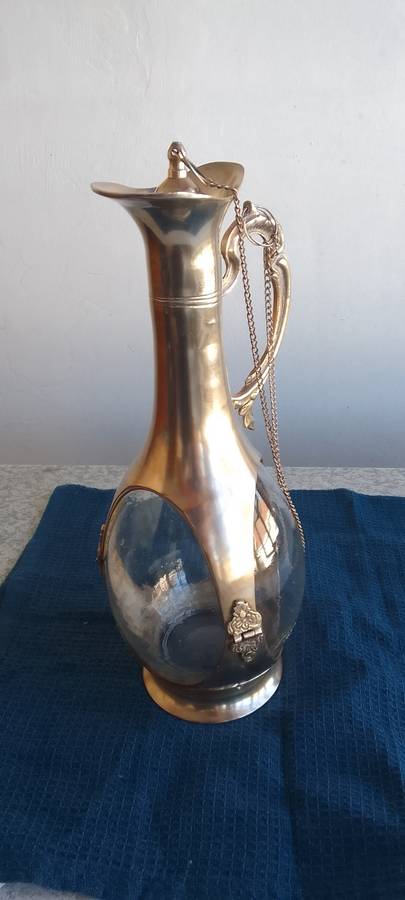 Stunning Solid Brass and  Glass Decanter