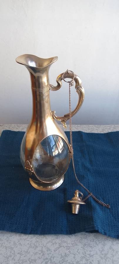 Stunning Solid Brass and  Glass Decanter
