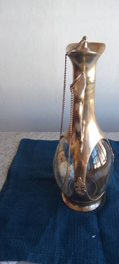 Stunning Solid Brass and  Glass Decanter