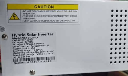 Solar Inverter 1.5Kva 12V