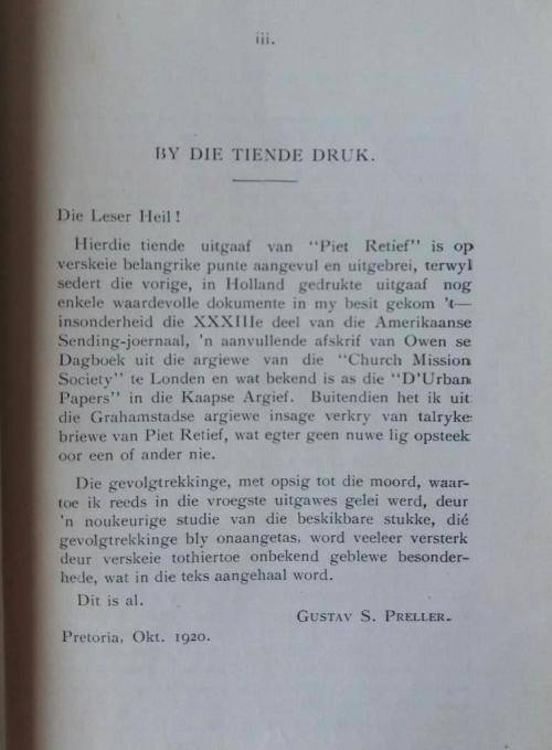 Piet Retief- Gustav S Preller