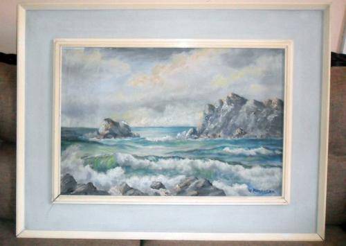 ORIGINAL OIL ON BOARD PAINTING - PRINGLE BAY CAPE - V ROSEVEAR