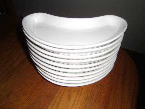 10 (kidney shaped) Side Dishes (23cm), white