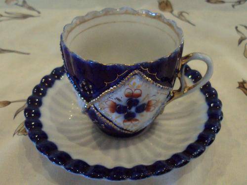 A RARE VICTORIAN FLOW BLUE TEA DUO