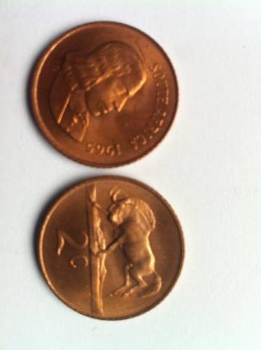 1965 UNC GEM 2 Cents South Africa **Bid per coin**