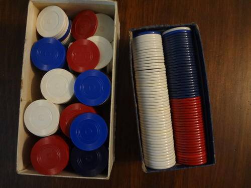 card / roulette chips - about 280 chips