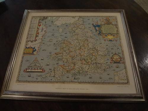 Painting - Map of England and Wales- 60cm in length