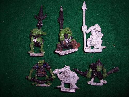 warhammer - orc lot 2 -  mix of metal figs (6 figs)
