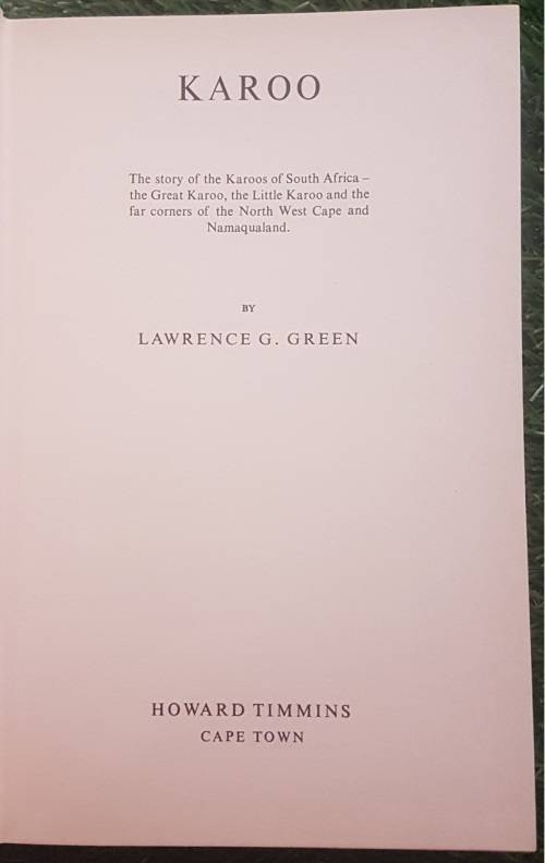 Karoo by Lawrence G Green