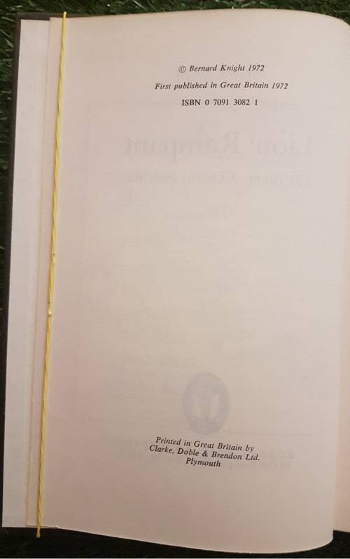 Lion Rampant - Bernard Knight.  (1st Edition)