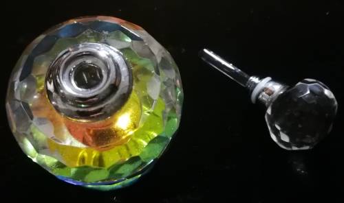 Beautiful Collectable Glass Perfume Bottle with Glass Stopper and Dabber