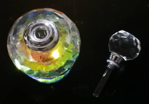 Beautiful Collectable Glass Perfume Bottle with Glass Stopper and Dabber
