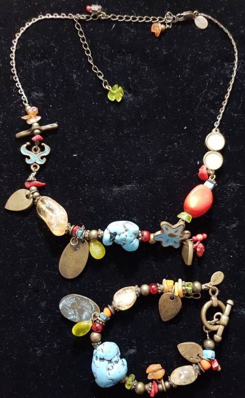 Miglio Set Bracelet & Necklace with Natural Stones