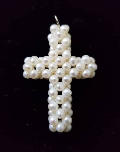 Genuine Freshwater Pearl Cross Pendant