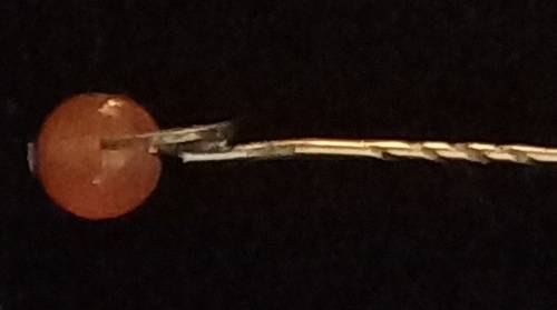 Antique Sterling Silver Hat / Stick Pin with Carnelian Bead