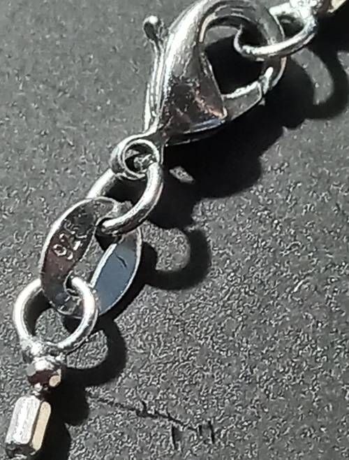 925 Stamped Silver Fine Chain with Small Turquoise Sandal Pendant