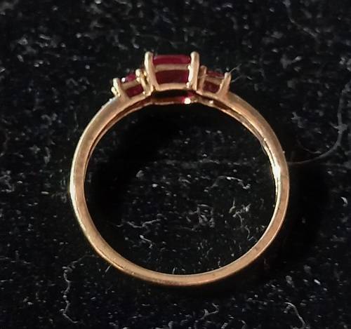 Vintage 9ct Rose Gold Ruby and Diamond Ring