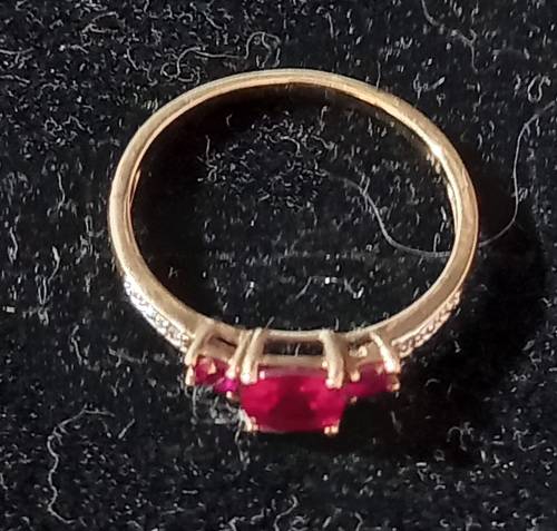 Vintage 9ct Rose Gold Ruby and Diamond Ring