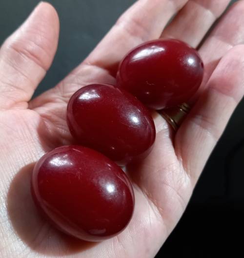 Vintage Cherry Large Bakelite Beads