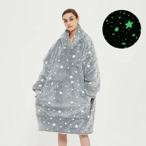Glow In The Dark Hoodie Blanket  - STARS