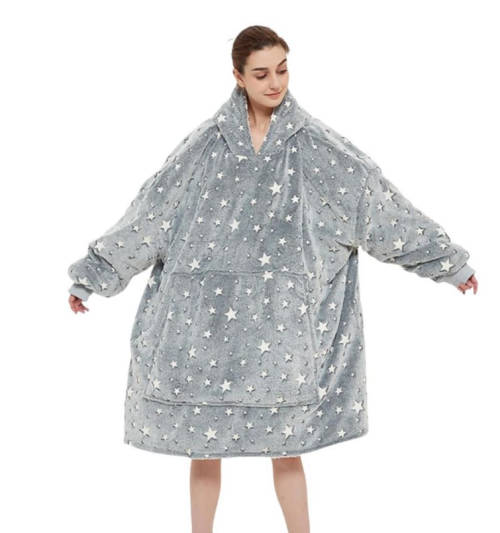 Glow In The Dark Hoodie Blanket  - STARS