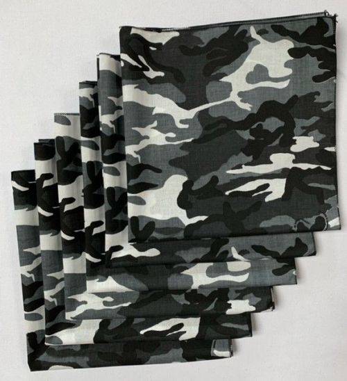 Bandana - Black & White Camouflage