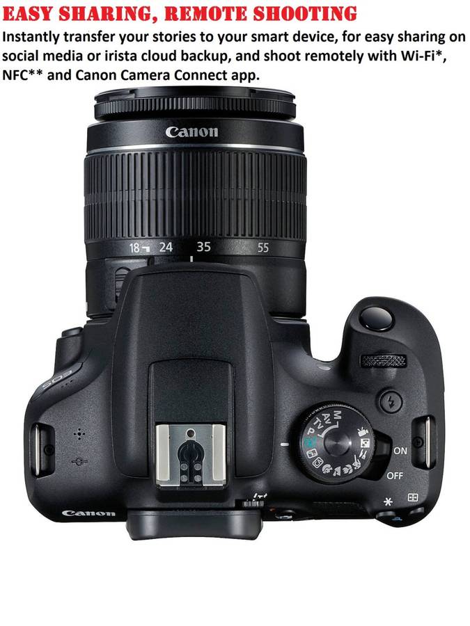 Canon EOS 2000D 24MP DSLR, FULL HD MOVIES , 18-55MM IS II ZOOM LENS IN EXCELLENT CONDITION