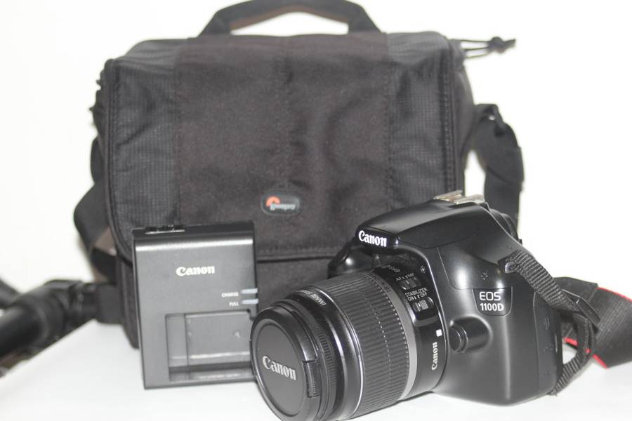 CANON EOS 1100D,12MP DSLR CAMERA WITH HD MOVIES, COMING WITH 18-55MM ZOOM LENS AND BAG