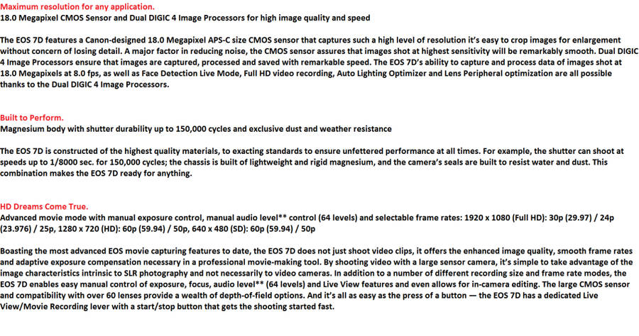 CANON EOS 7D  (BODY ONLY ) EXCELLENT CONDITION