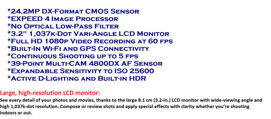 Nikon D5300 24MP DSLR with Nikon 18-55mm f/3.5-5.6G VR Lens , 4000 PICTURES S ON THE CLOCK ONLY