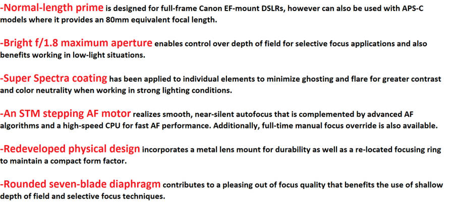 Canon EF 50mm f/1.8 STM  Macro Lens