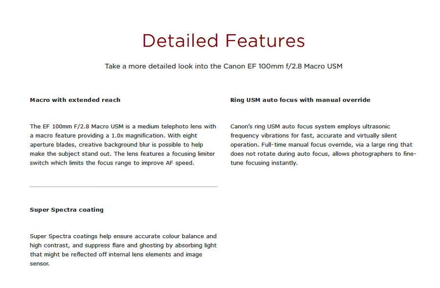 Canon EF 100mm f/2.8 USM Macro Lens in Very Good Condition