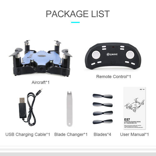 Eachine E57 WiFi FPV Selfie Drone With 720P Camera Auto Foldable Arm Altitude Hold Mini RC Drone