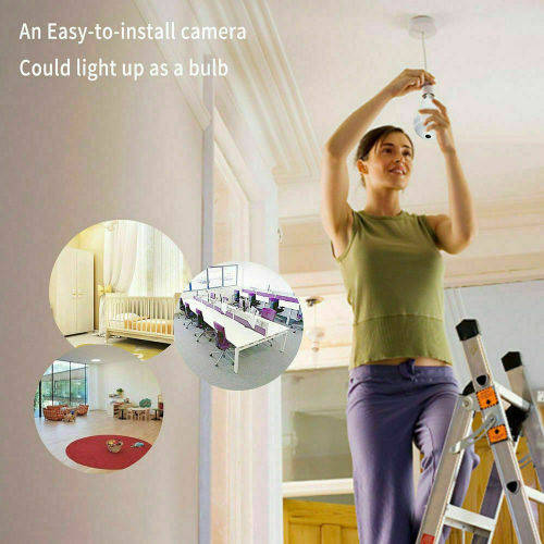 1080P 2MP/960P 1.3MP HD 360 Degree Panoramic IP Hidden Wifi Camera Light Bulb Security