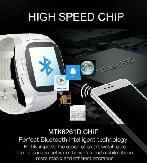 T8 Bluetooth Smart Watch Phone Mate SIM Card Pedometer