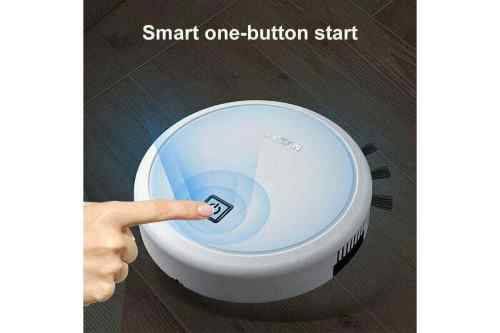 3 in 1 Vacuum Robot Upgrade Automatic Deep Blind Spot Clean Wireless Sweep - Black and White