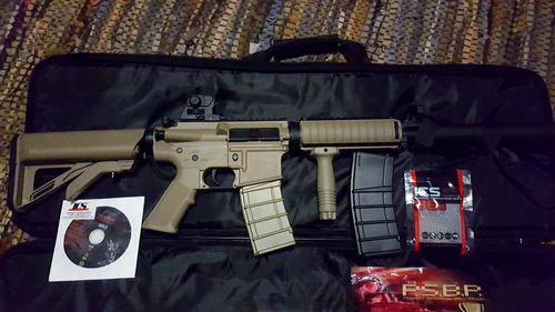 M4 (ICS IMT-127-1) Tan Colour R.I.S. With Crane Stock (Battery Stock Series)