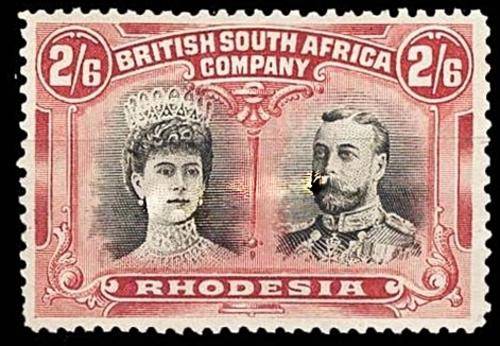 BSAC 2/6 Double head Superb Mint SACC 157 Black and Rose Carmine