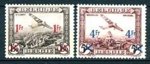 Belgium 1935 Airmails, new values Michel 399-400 Complete set of 2 LHM, Cat Value R550