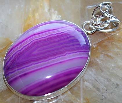 .925 sterling silver & BOTSWANA AGATE pendant