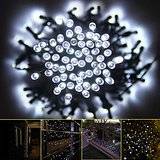 100 LED Solar String Fairy Lights - White
