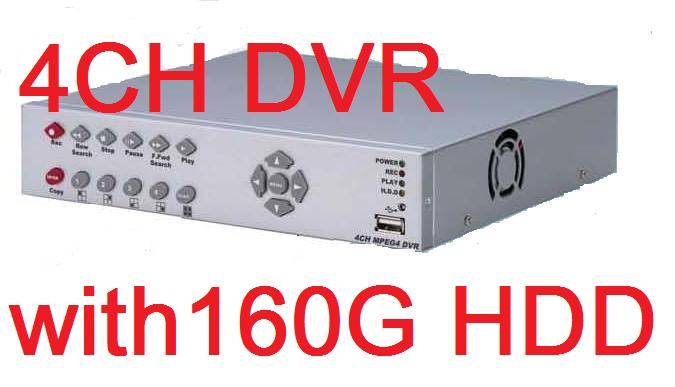 4channel DVR with 160GB HDD ( 2 weeks record time, without erasing  )
