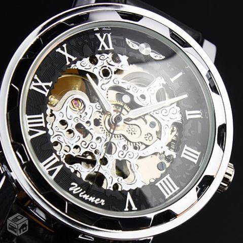 "LATE ENTRY" Winner Stainless Steel Skeleton Mechanical Watch.