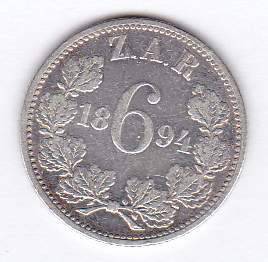 1894 ZAR 6 Pence in Unbelievable Condition