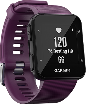 garmin forerunner 30 purple fitness tracker watch heart rate sleep rest gps