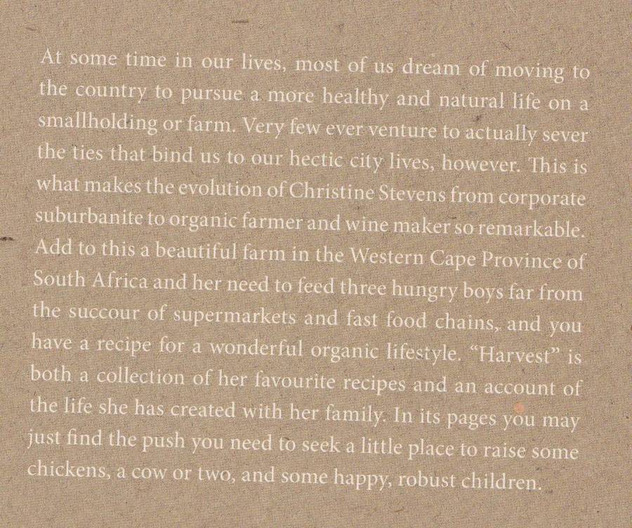 HARVEST: RECIPES FROM AN ORGANIC FARM by Christine Stevens with Russel Wasserfall