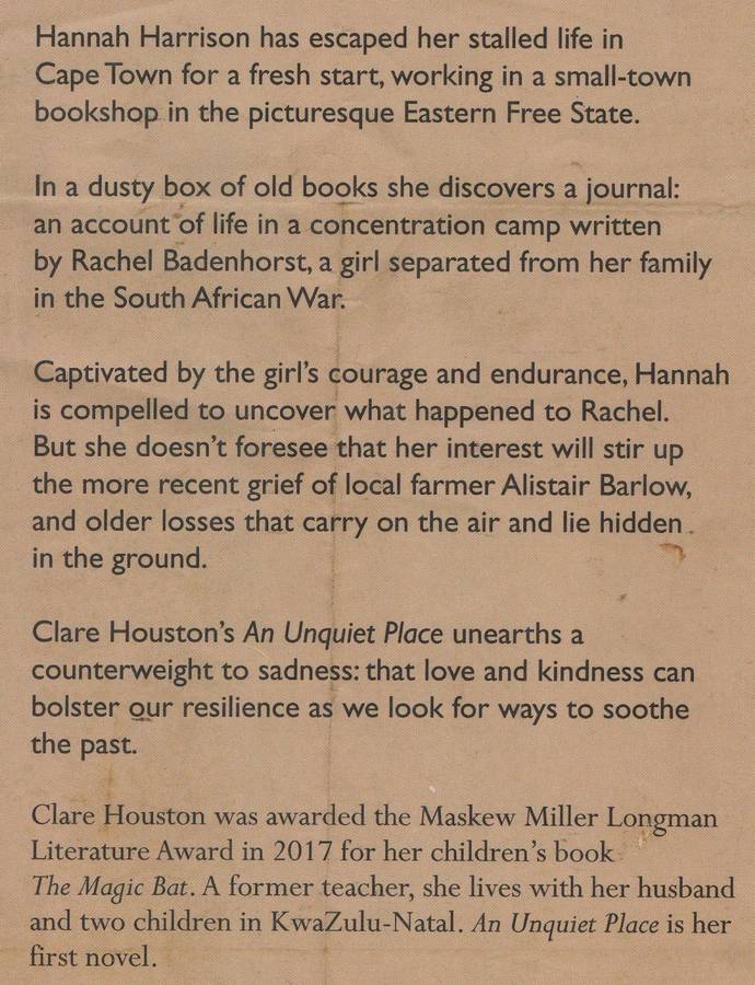 AN UNQUIET PLACE by Clare Houston