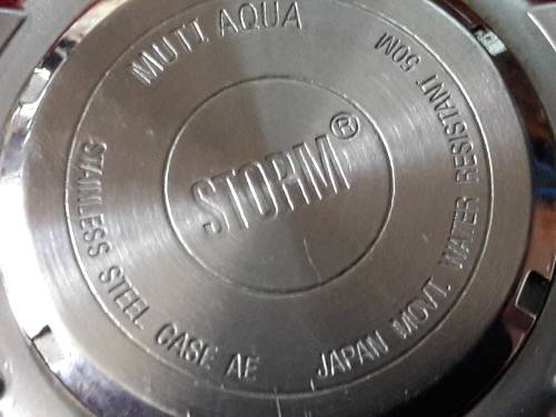 STORM WATCH WITH GENUINE CALFSKIN LEATHER STRAP IN EXCELLENT CONDITION