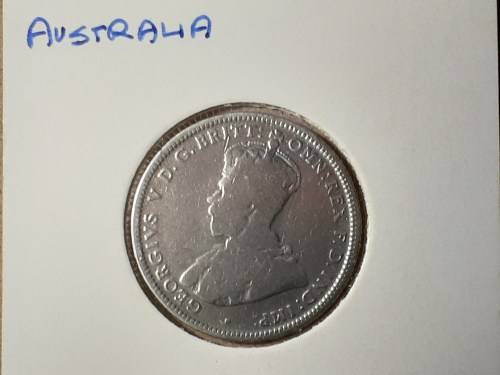 1913 AUSTRALIA STERLING SILVER 1 Shilling - George V