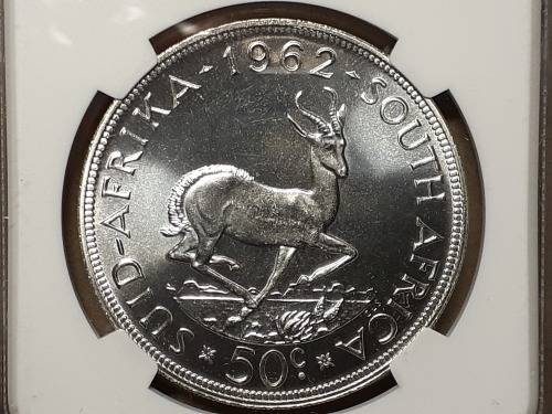1962 RSA SILVER 50 CENT NGC GRADED PL 68 [POP 1 of only 2]